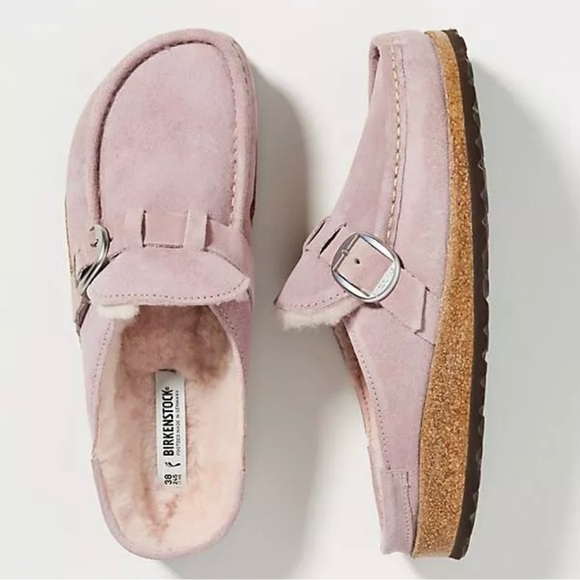 Birkenstock Buckley Shearling Suede Leather Slip On Clogs
Pastel Pink - Picture 4 of 10